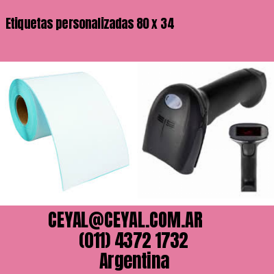 Etiquetas personalizadas 80 x 34