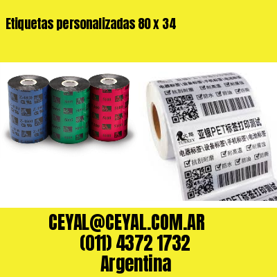 Etiquetas personalizadas 80 x 34