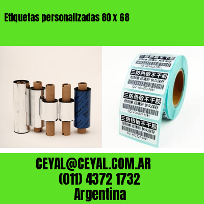 Etiquetas personalizadas 80 x 68
