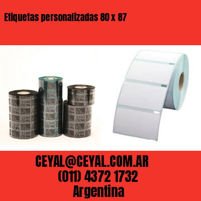 Etiquetas personalizadas 80 x 87