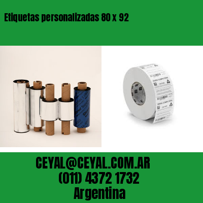 Etiquetas personalizadas 80 x 92