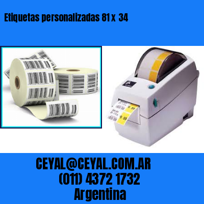 Etiquetas personalizadas 81 x 34