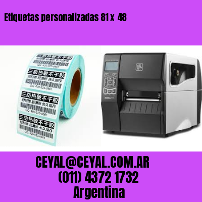 Etiquetas personalizadas 81 x 48
