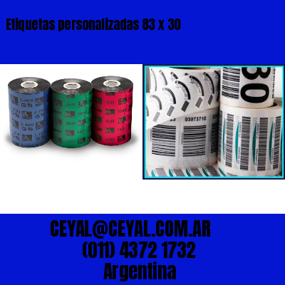 Etiquetas personalizadas 83 x 30