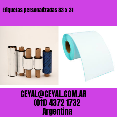 Etiquetas personalizadas 83 x 31