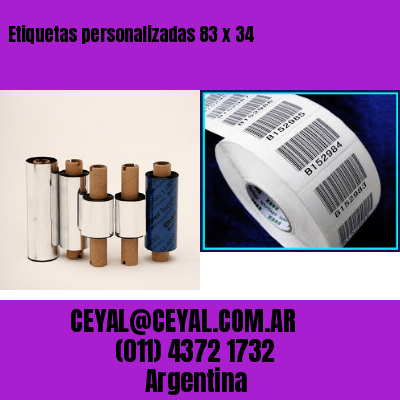 Etiquetas personalizadas 83 x 34