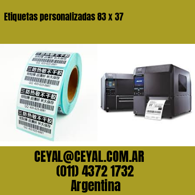 Etiquetas personalizadas 83 x 37