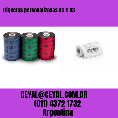 Etiquetas personalizadas 83 x 43