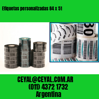 Etiquetas personalizadas 84 x 51