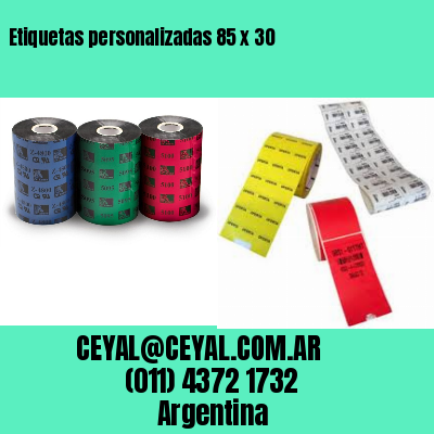 Etiquetas personalizadas 85 x 30