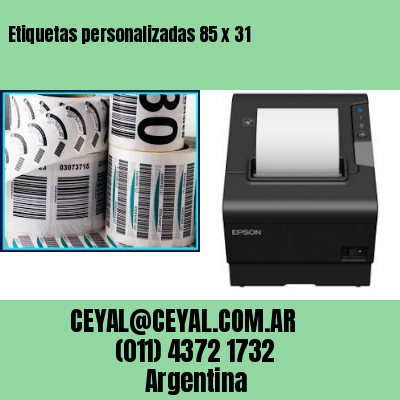 Etiquetas personalizadas 85 x 31