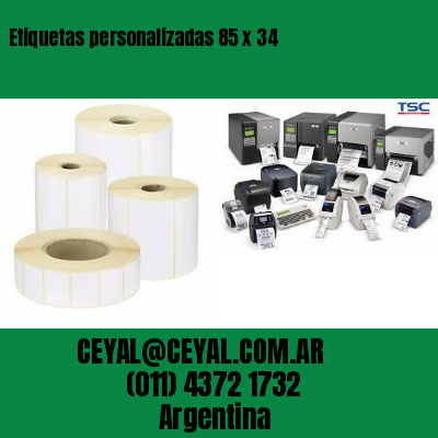 Etiquetas personalizadas 85 x 34