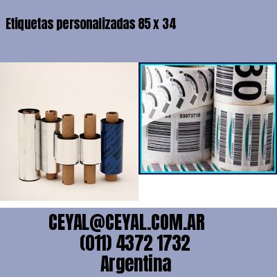 Etiquetas personalizadas 85 x 34