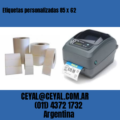 Etiquetas personalizadas 85 x 62