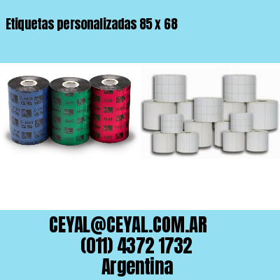 Etiquetas personalizadas 85 x 68
