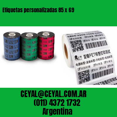 Etiquetas personalizadas 85 x 69