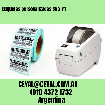 Etiquetas personalizadas 85 x 71