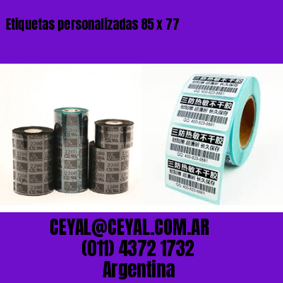 Etiquetas personalizadas 85 x 77