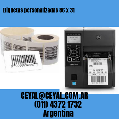 Etiquetas personalizadas 86 x 31