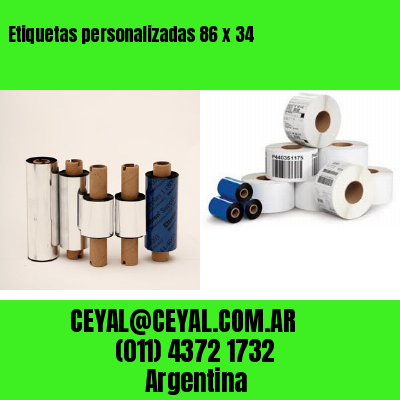 Etiquetas personalizadas 86 x 34