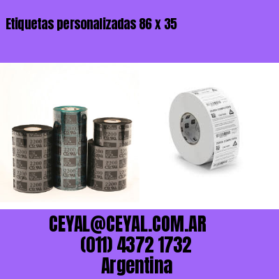 Etiquetas personalizadas 86 x 35
