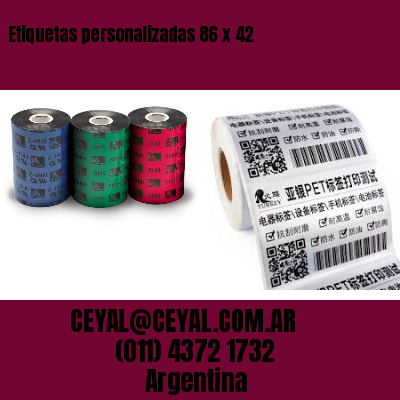 Etiquetas personalizadas 86 x 42