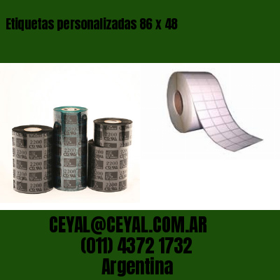 Etiquetas personalizadas 86 x 48