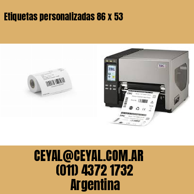Etiquetas personalizadas 86 x 53