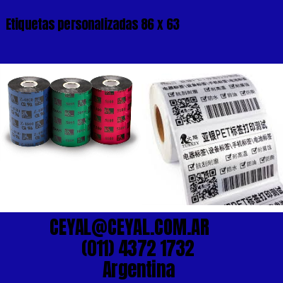 Etiquetas personalizadas 86 x 63