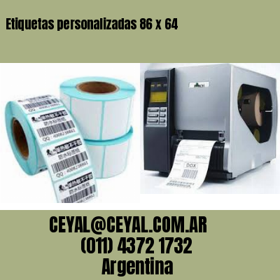 Etiquetas personalizadas 86 x 64