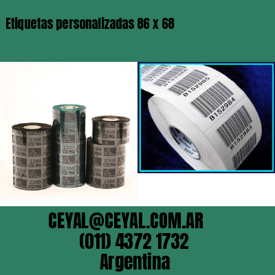 Etiquetas personalizadas 86 x 68