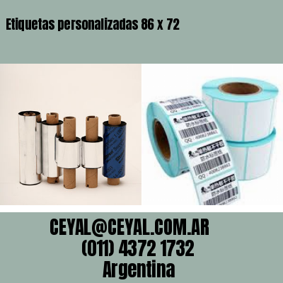 Etiquetas personalizadas 86 x 72