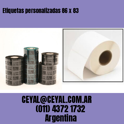 Etiquetas personalizadas 86 x 83