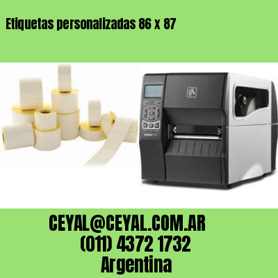 Etiquetas personalizadas 86 x 87