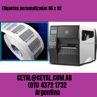 Etiquetas personalizadas 86 x 92