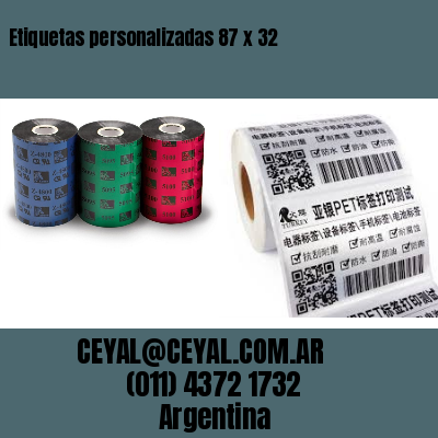 Etiquetas personalizadas 87 x 32