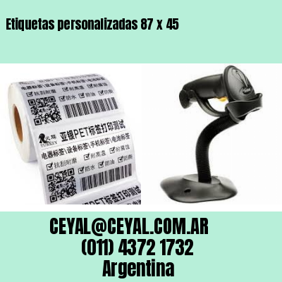 Etiquetas personalizadas 87 x 45