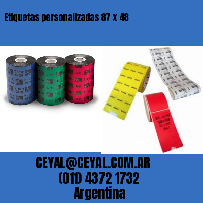 Etiquetas personalizadas 87 x 48