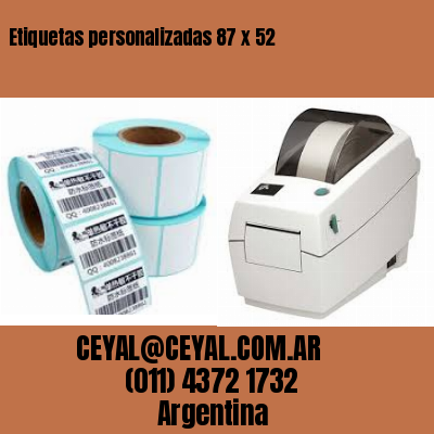 Etiquetas personalizadas 87 x 52