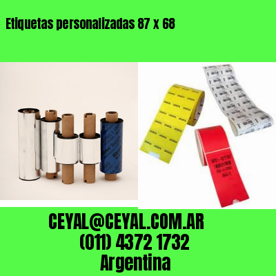 Etiquetas personalizadas 87 x 68