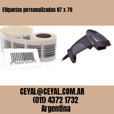 Etiquetas personalizadas 87 x 70
