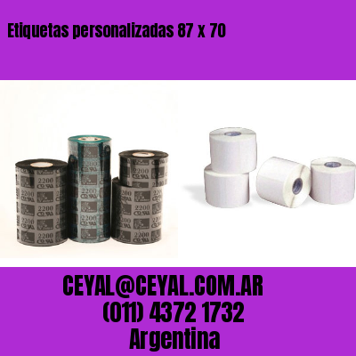 Etiquetas personalizadas 87 x 70