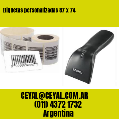 Etiquetas personalizadas 87 x 74