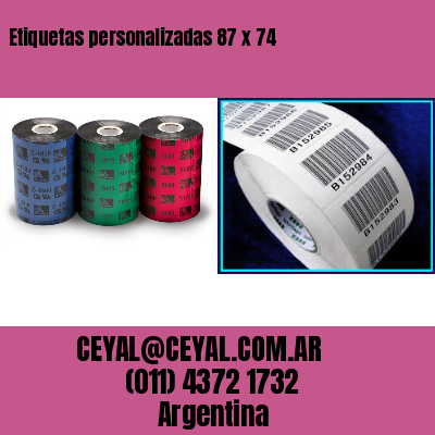 Etiquetas personalizadas 87 x 74