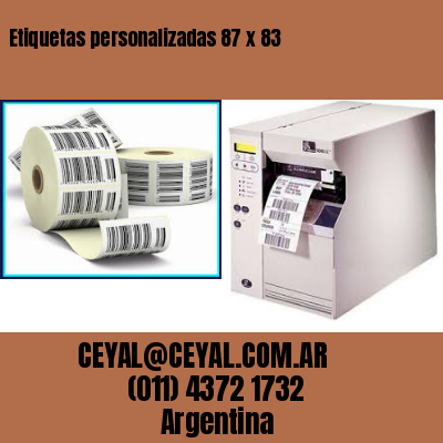 Etiquetas personalizadas 87 x 83