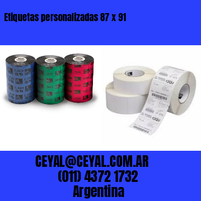 Etiquetas personalizadas 87 x 91