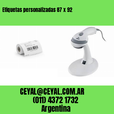 Etiquetas personalizadas 87 x 92
