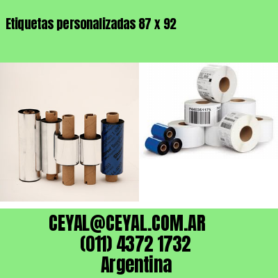Etiquetas personalizadas 87 x 92