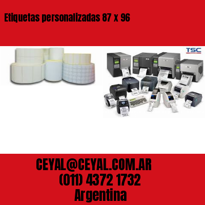 Etiquetas personalizadas 87 x 96