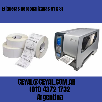 Etiquetas personalizadas 91 x 31